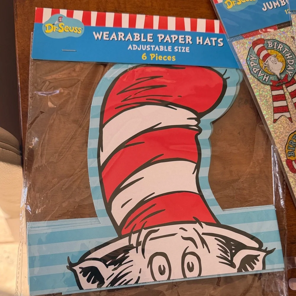 Dr. Seuss Red and White Party Hat Set